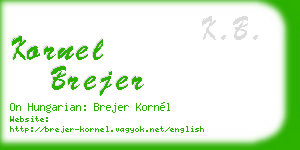 kornel brejer business card